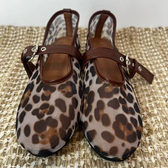 ATBELL • Women’s Mesh Ballet Mary Jane Flats • Leopard Print • Size: EU 38/US 8 - Picture 16 of 16